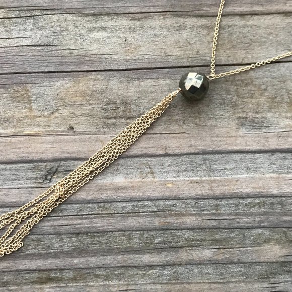 Nordstrom Rack Necklaces gold Tone faceted bead - Picture 7 of 9